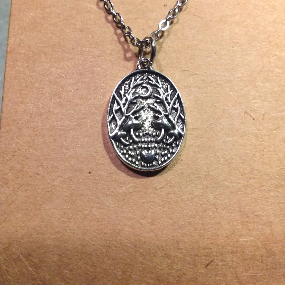 Mushroom & Moon Necklace